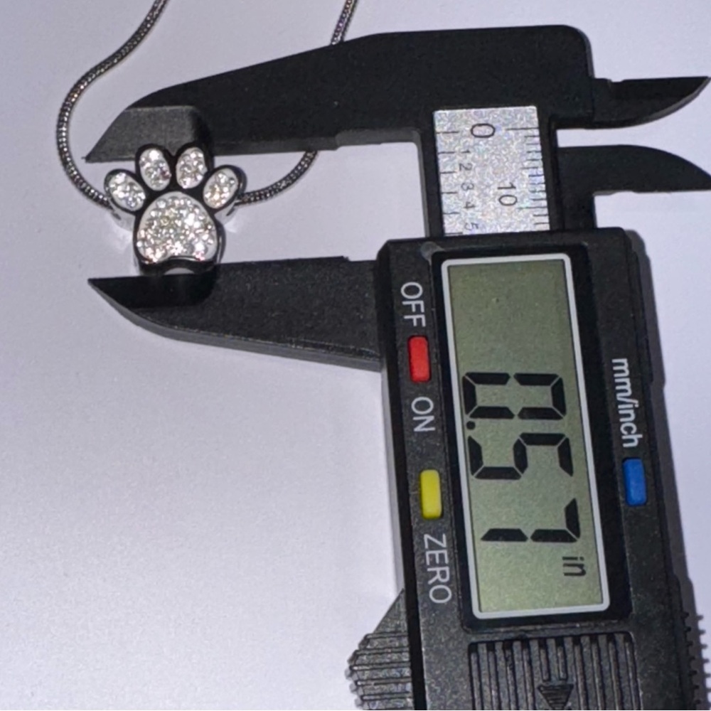 14K White Gold Vermeil Paw Urn Pendant – Swarovski Crystal Keepsake Urn Jewelry - Picture 9 of 10